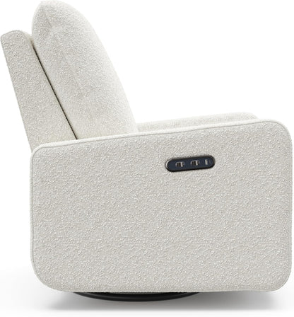 Graco Teddi Power Recliner Swivel Glider, Electronic Power Recline, Oeko-TEX 100 Certified, USB-A & USB-C Charger, Premium Cushioning & Comfort – (Ivory Basketweave)