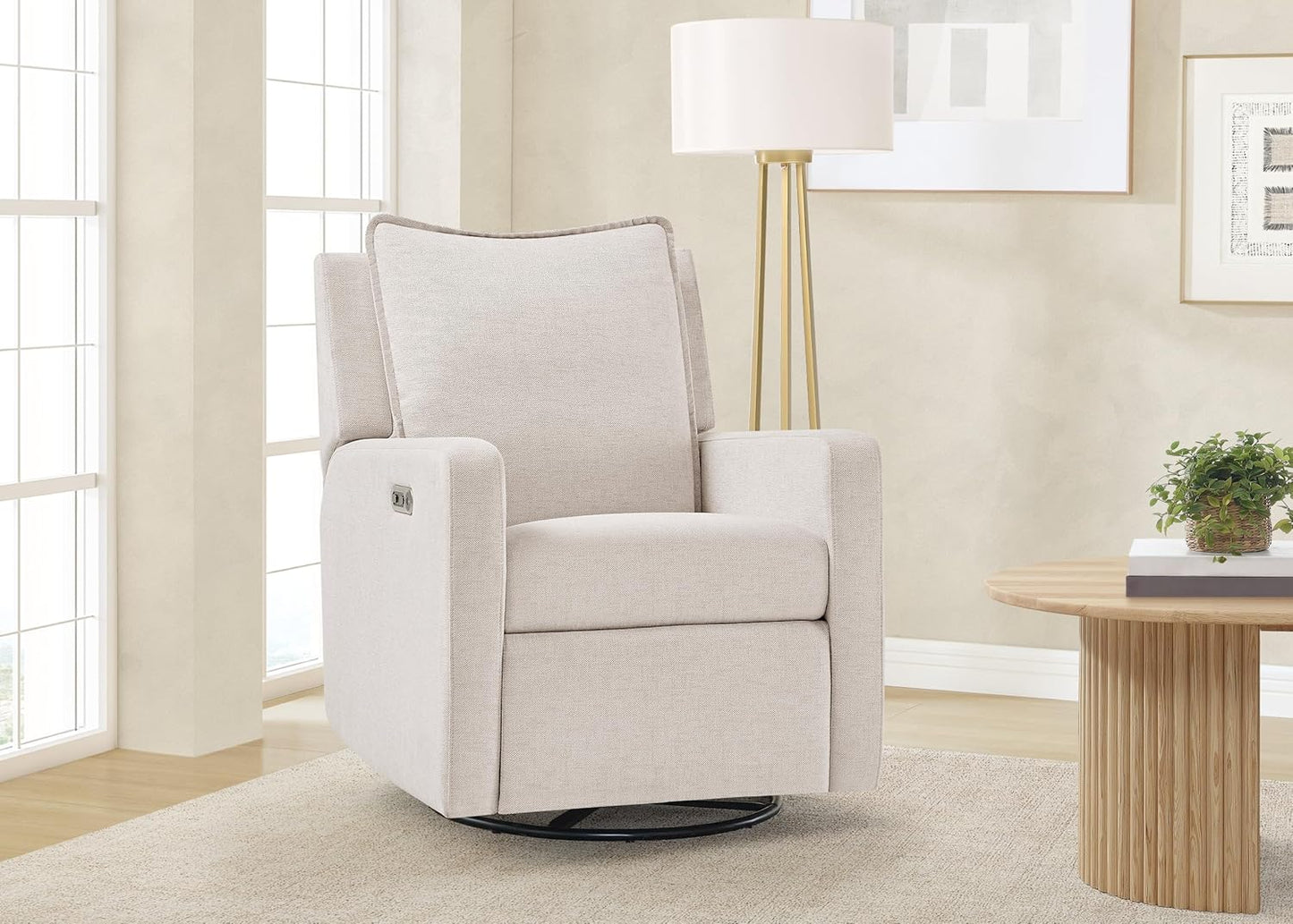 babyGap Harlowe Power Recliner with USB-A and Type-C Ports by Delta Children - Greenguard Gold Certified – Stain-Resistant Performance Fabric is Oeko-TEX Standard 100 Certified, Sand