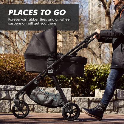 Baby Jogger City Mini GT3 All Terrain Baby Stroller with Forever Air Rubber Tires, All Wheel Suspension, Lightweight Stroller with Magnetic Buckle, No-Rethread Harness, and Foot Brake, Frosted Ivory