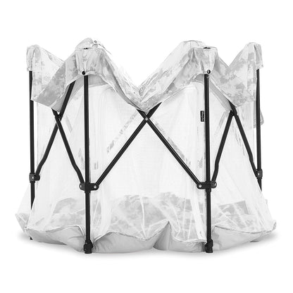Dream On Me Onyx Baby Playpen, Zipper Access Door, Breathable Mesh Sides, Soft Comfortable Mattress Padded Floor, Easy Fold Design with Travel Carry Bag, Compact Easy to Fold Design - Sky Blue