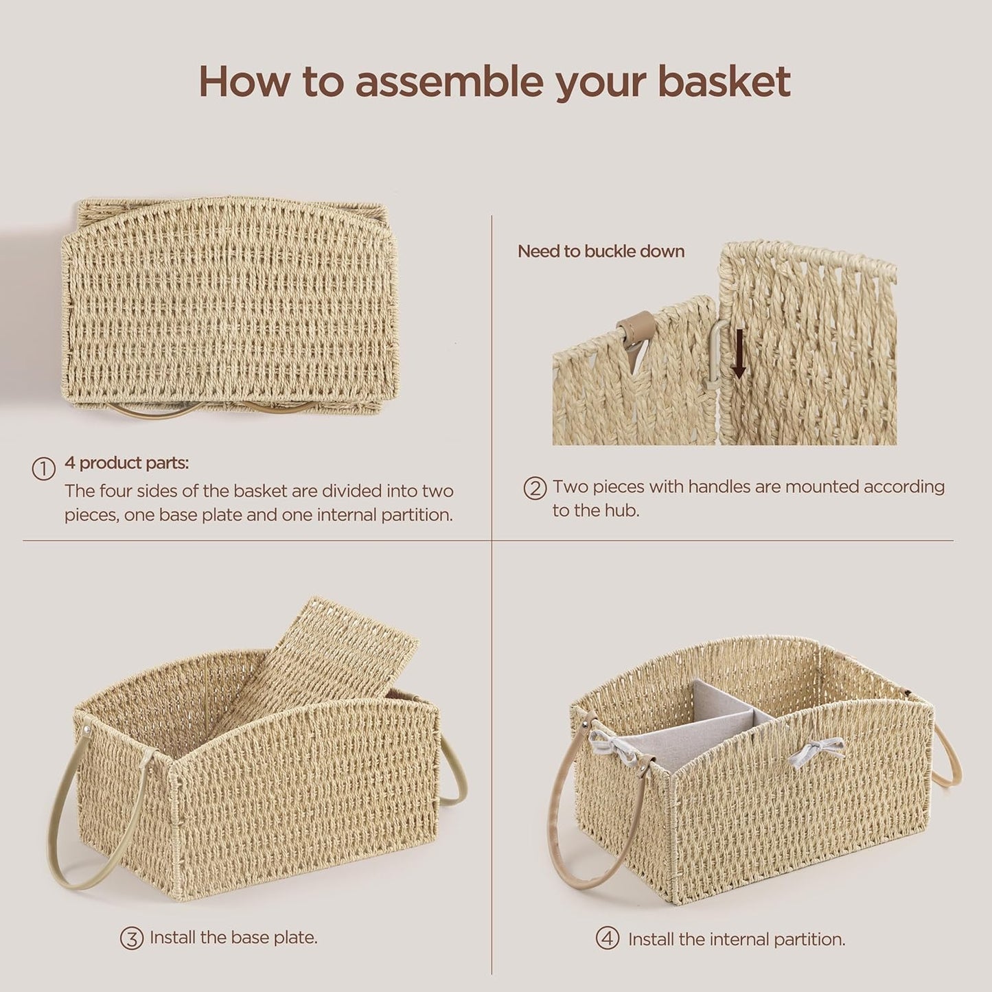 HBlife Diaper Caddy Organizer, Large Hand-Woven Storage Basket for Diapers & Baby Essentials - Elegant Curved Design, Ideal Gift for Baby Shower & Registry Must-Have