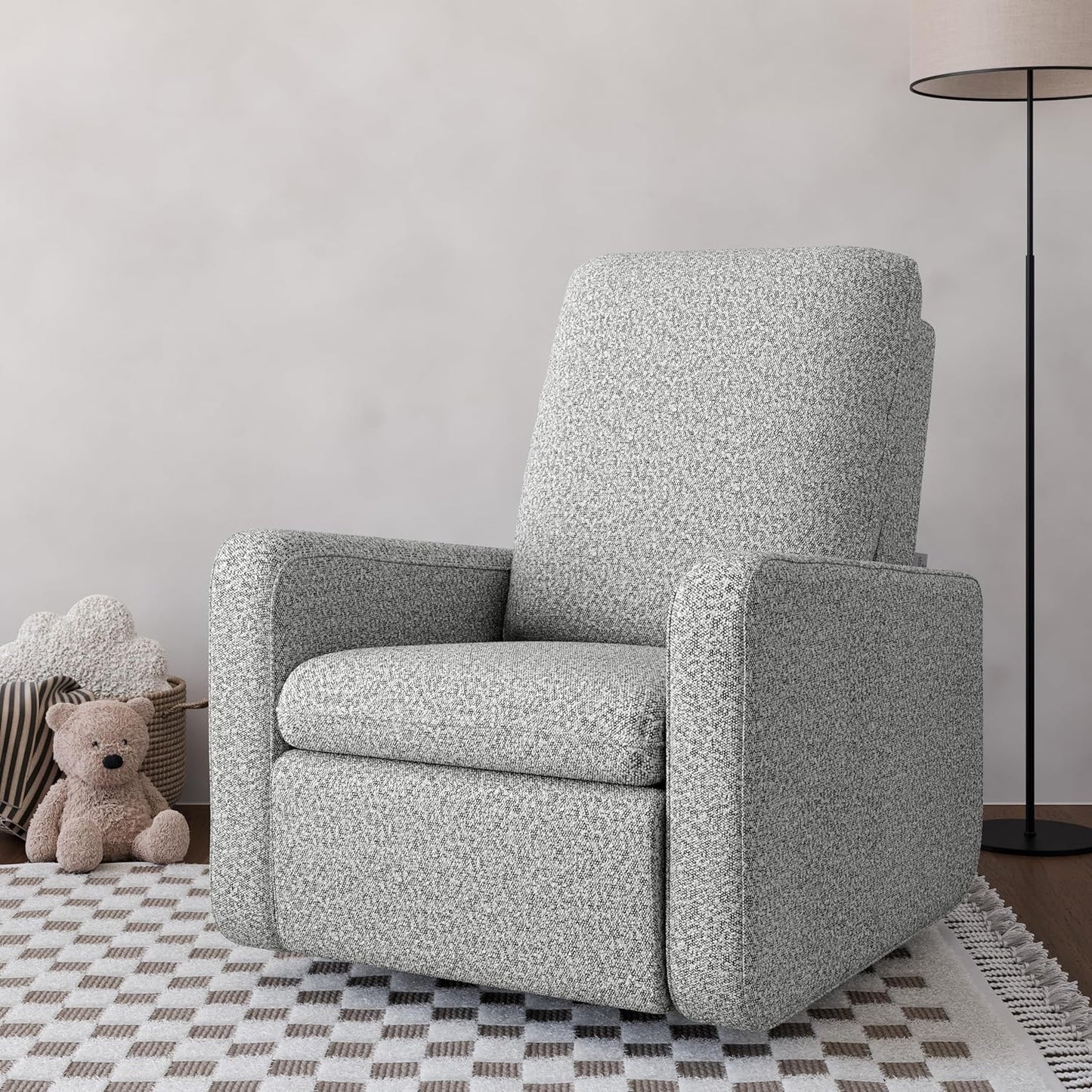 Graco Teddi Power Recliner Swivel Glider, Electronic Power Recline, Oeko-TEX 100 Certified, USB-A & USB-C Charger, Premium Cushioning & Comfort – (Ivory Basketweave)