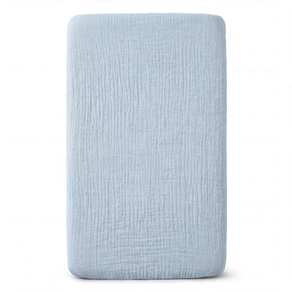 Muslin Bassinet Sheet Compatible with Maxi-COSI Iora & Iora Air Bedside Sleeper - 100% Cotton Rectangular Mattress Pad Cover (33"x20"), Breathable & Soft, Boho (1 Pack Blue)
