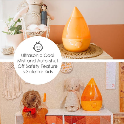 Crane Ultrasonic Cool Mist Humidifier for Bedroom, Baby Nursery, Kids Room, Plants, or Office, Large 1 Gallon Tank, Filter Optional, Clear and White