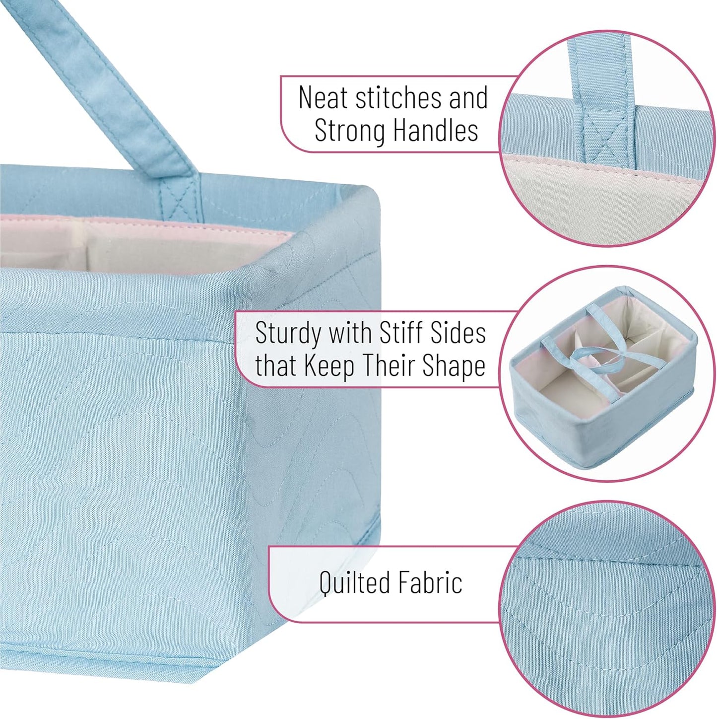 Mr. Pen- Baby Diaper Caddy Organizer, Blue, Baby Caddy Organizer with Handle, Compact Size, Collapsible & Portable