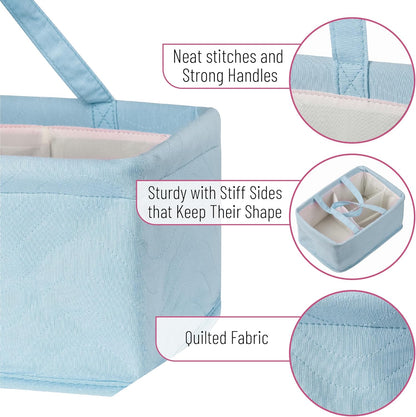 Mr. Pen- Baby Diaper Caddy Organizer, Blue, Baby Caddy Organizer with Handle, Compact Size, Collapsible & Portable