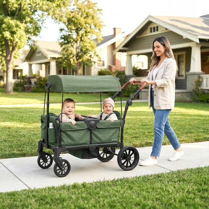 Evolur Velo Rider Travel Stroller – Compact, Lightweight Umbrella Stroller for Toddlers 6–36 Months, One-Hand Fold, Footrest, Rear Platform, 5-Point Harness, Portable & Travel-Friendly