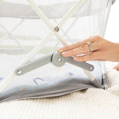 Regalo My Play Baby Portable Bassinet with UPF 50+ Canopy & Mosquito Net, Foldable Travel Bassinet & Playpen, Lightweight Indoor Outdoor Baby Lounger, Mesh Sides, Toys & Padded Base, Newborn to 15 lbs