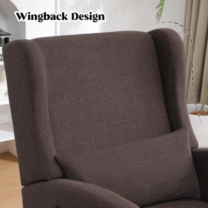 HCHAIRH Rocking Chair Nursery, Nursery Rocking Chairs with Foot Rest, Comfy Fabric Glider Rocker Nursing Chair with High Back for Nursing, Living Room, Bedroom, Beige