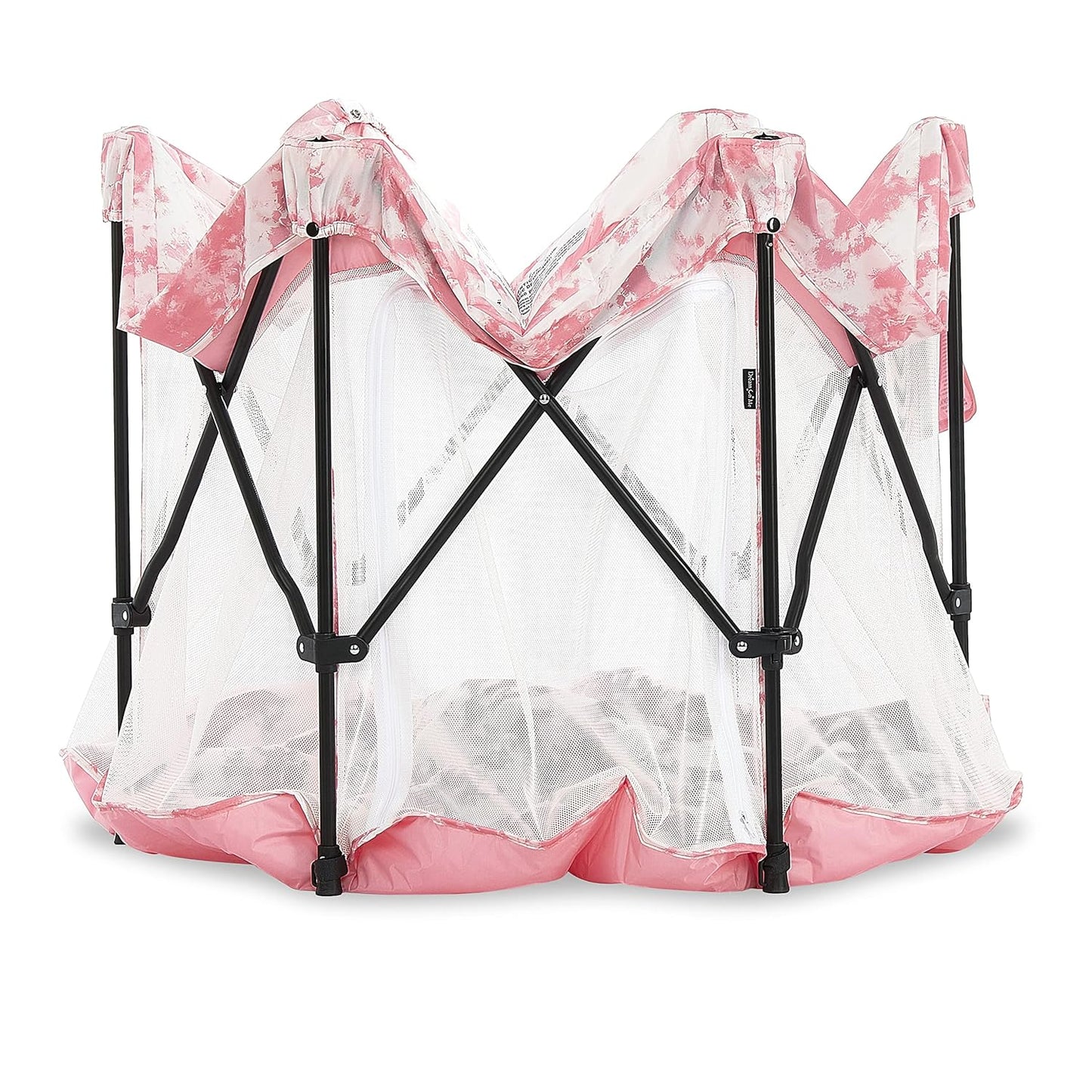 Dream On Me Onyx Baby Playpen, Zipper Access Door, Breathable Mesh Sides, Soft Comfortable Mattress Padded Floor, Easy Fold Design with Travel Carry Bag, Compact Easy to Fold Design - Sky Blue