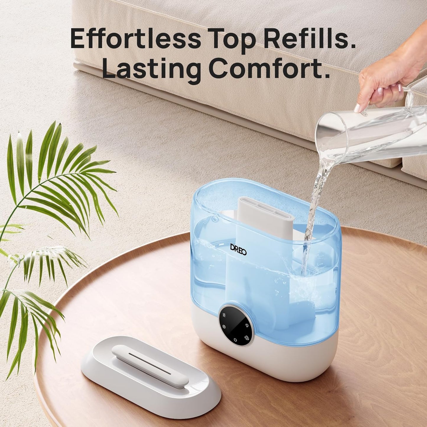 DREO Humidifiers for Bedroom, 6L Easy to Fill & Clean, 60H Runtime for Large room, 28 dB Quiet Cool Mist Air Humidifier for Plant, Baby Nursery, Home, Indoor, Night Light, Precise Humidity Control