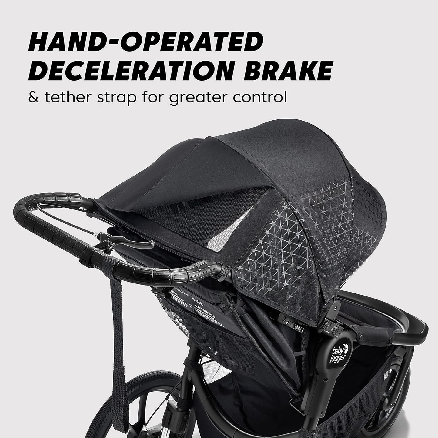 Baby Jogger Summit X3 3-Wheel Jogging Stroller with Hand Brake, Baby Stroller with One-Hand Compact Fold, All-Wheel Suspension for Running, Jogging, and Everyday Outings, Midnight Black