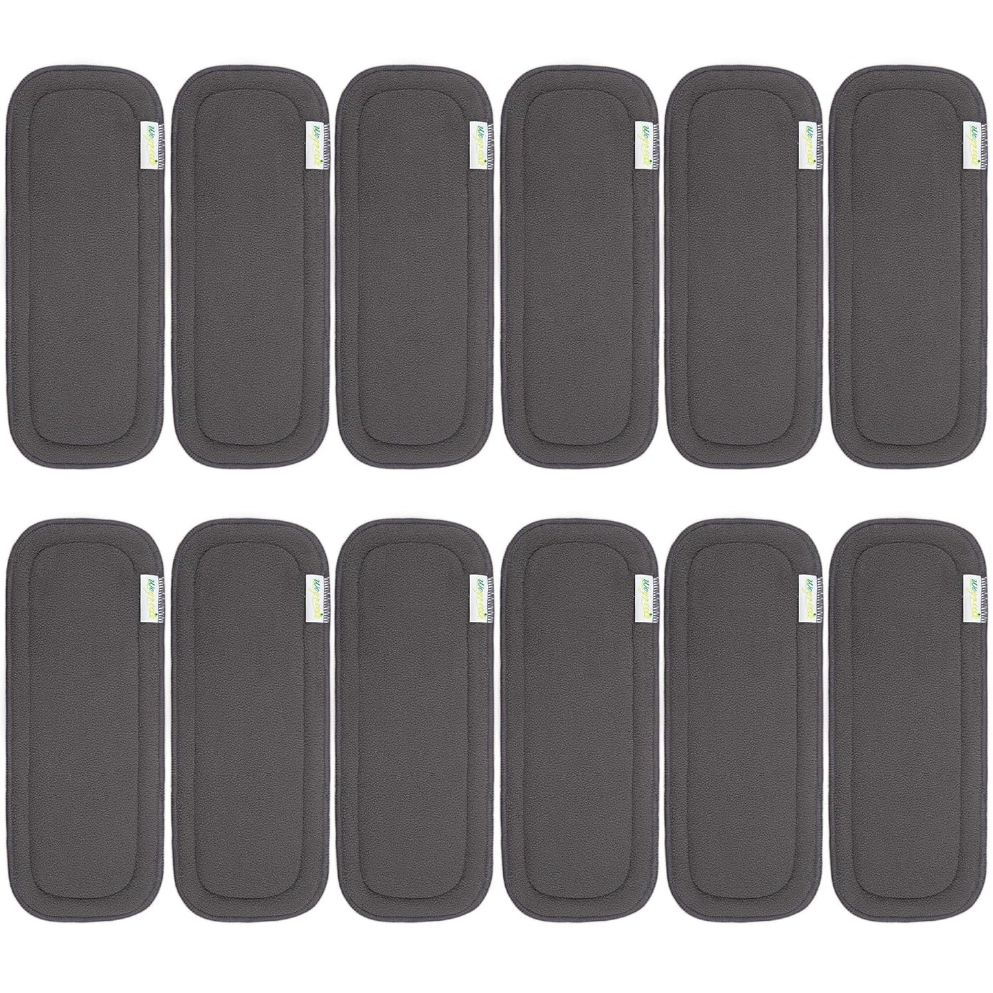 Wegreeco Reusable Soft 5 Layers 12 Pack Charcoal Inserts for Baby Cloth Diaper,High Absorbing Washable Liners