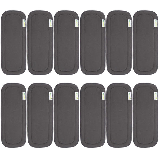 Wegreeco Reusable Soft 5 Layers 12 Pack Charcoal Inserts for Baby Cloth Diaper,High Absorbing Washable Liners