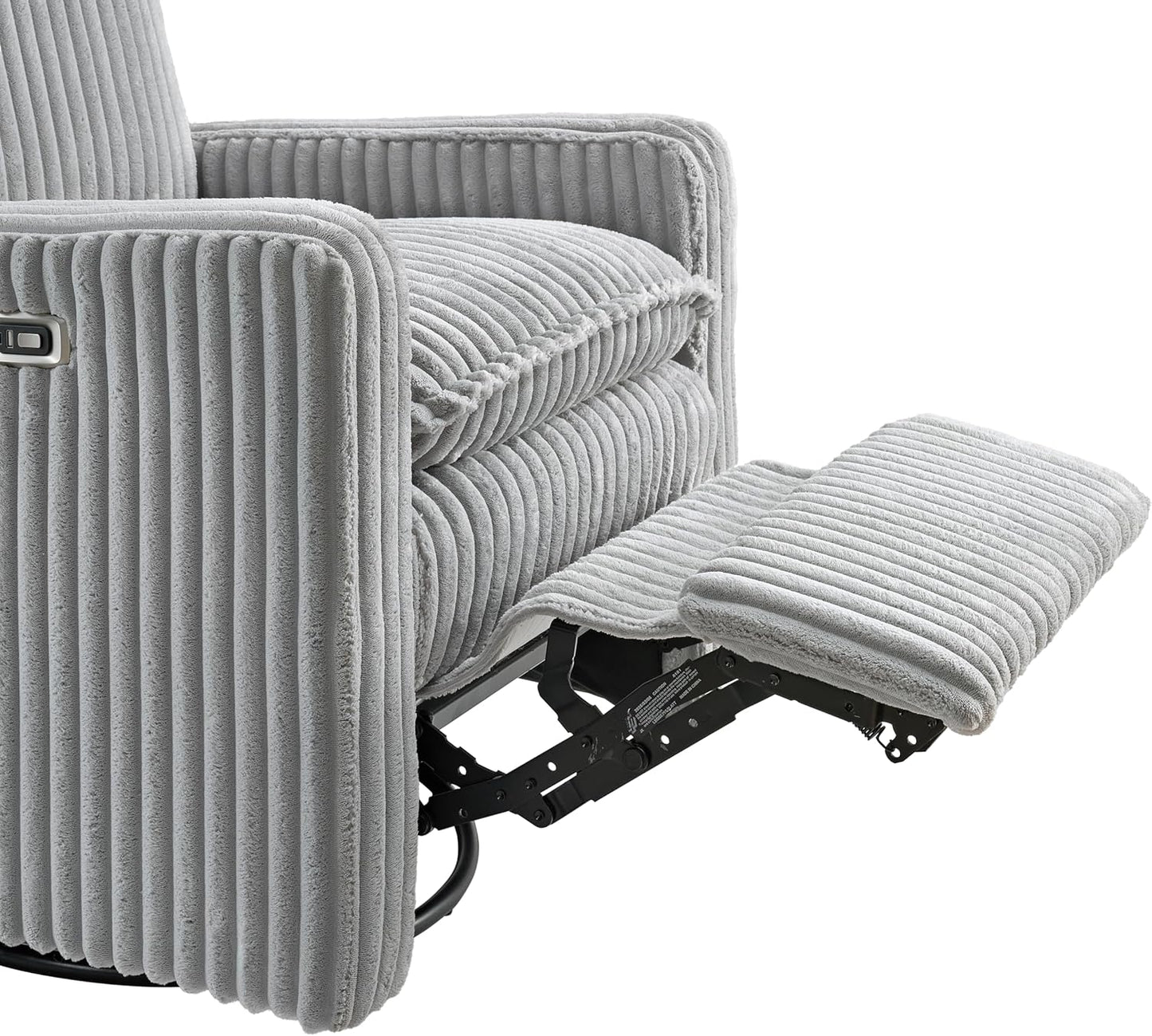 Oxford Baby Uptown Upholstered Glider Recliner Rocking Chair 360° Swivel for Nursery and Living Room - Boucle White