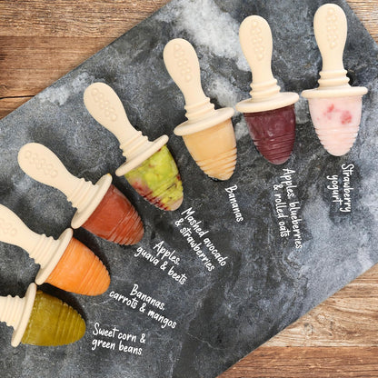 PrimaStella Silicone Petite Pops - Baby Popsicle Mold - BPA Free - Dishwasher Safe - 4 months+ Teether Pops