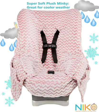 Niko Easy-Wash Children's Car Seat Cover & Liner - Cotton Jersey Gray & White Arrow Pattern - Universal FIT - Crash Tested - Waterproof SEAT Bottom - Easy to Clean - Machine Washable