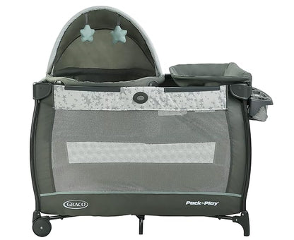 Graco Pack ’n Play Travel Dome Playard, Portable Bassinet with UV Canopy, Full‑Size Infant Bassinet, Diaper Changer
