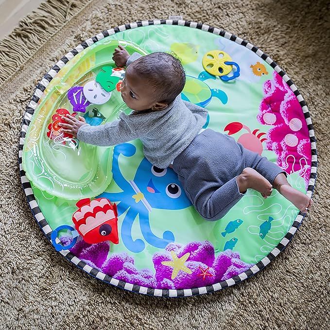 Baby Einstein Sea Floor Explorers 2-in-1 Water Mat, Portable Tummy Time, Activity Play Gym, Sensory Toys, Ages Newborn and Up
