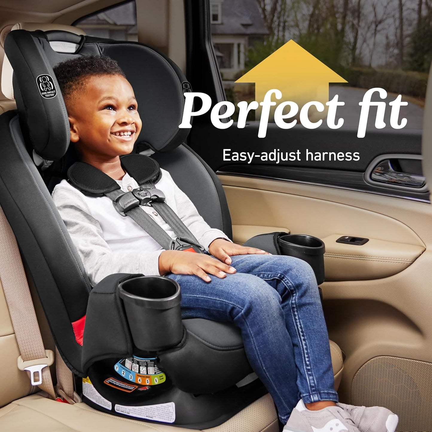Graco® TriRide 3-in-1 Reclining Car Seat, Clybourne - Rear & Forward Facing Car Seat, Highback Booster, Adjustable Headrest