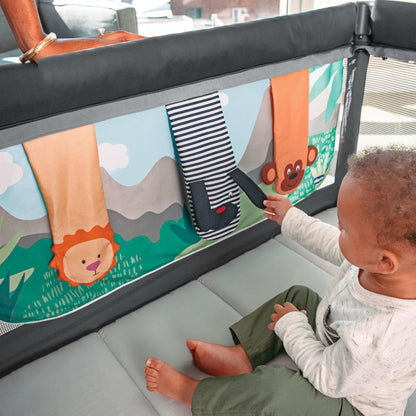 Chicco Dash Instant Setup Play Yard, Portable Crib with Removable Bassinet, Playpen for Babies and Toddlers | Charcoal/Grey
