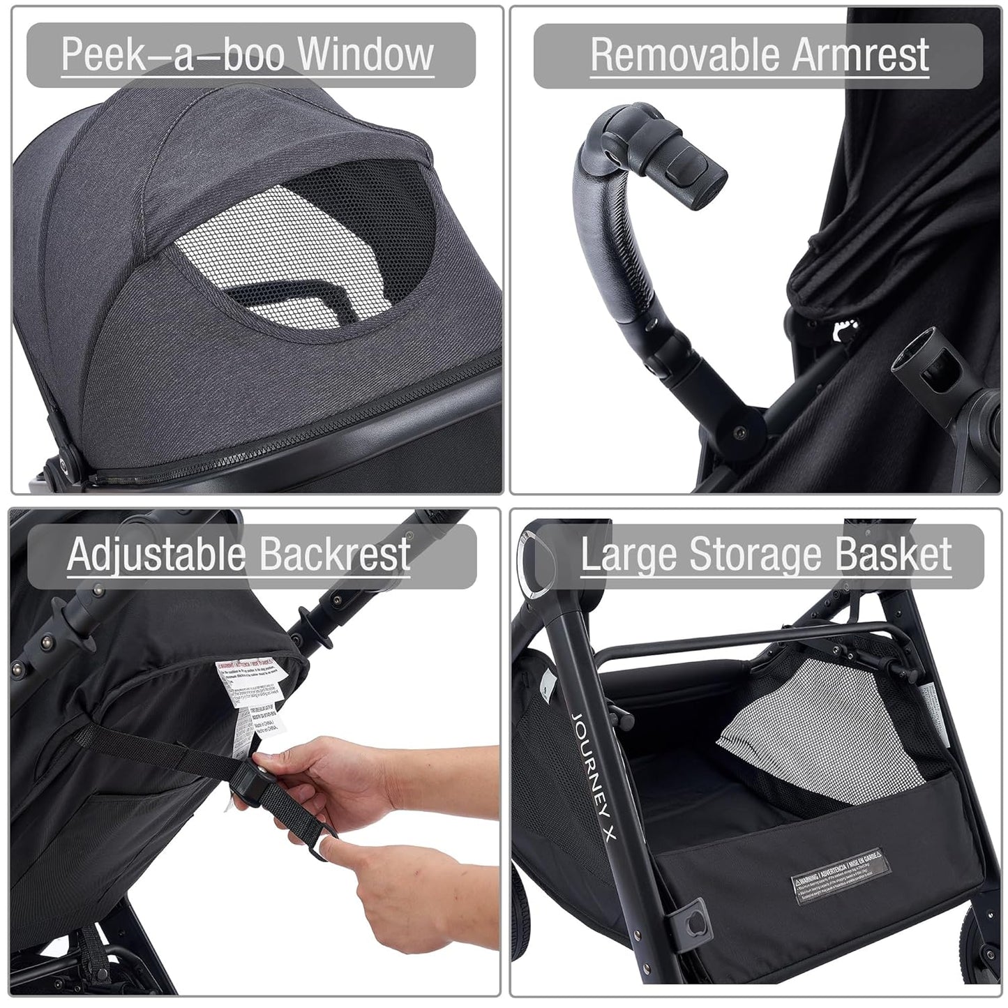 Accombe 2 in 1 Baby Stroller, Convertible Bassinet Pushchair for Infants and Newborns 0-36 Months