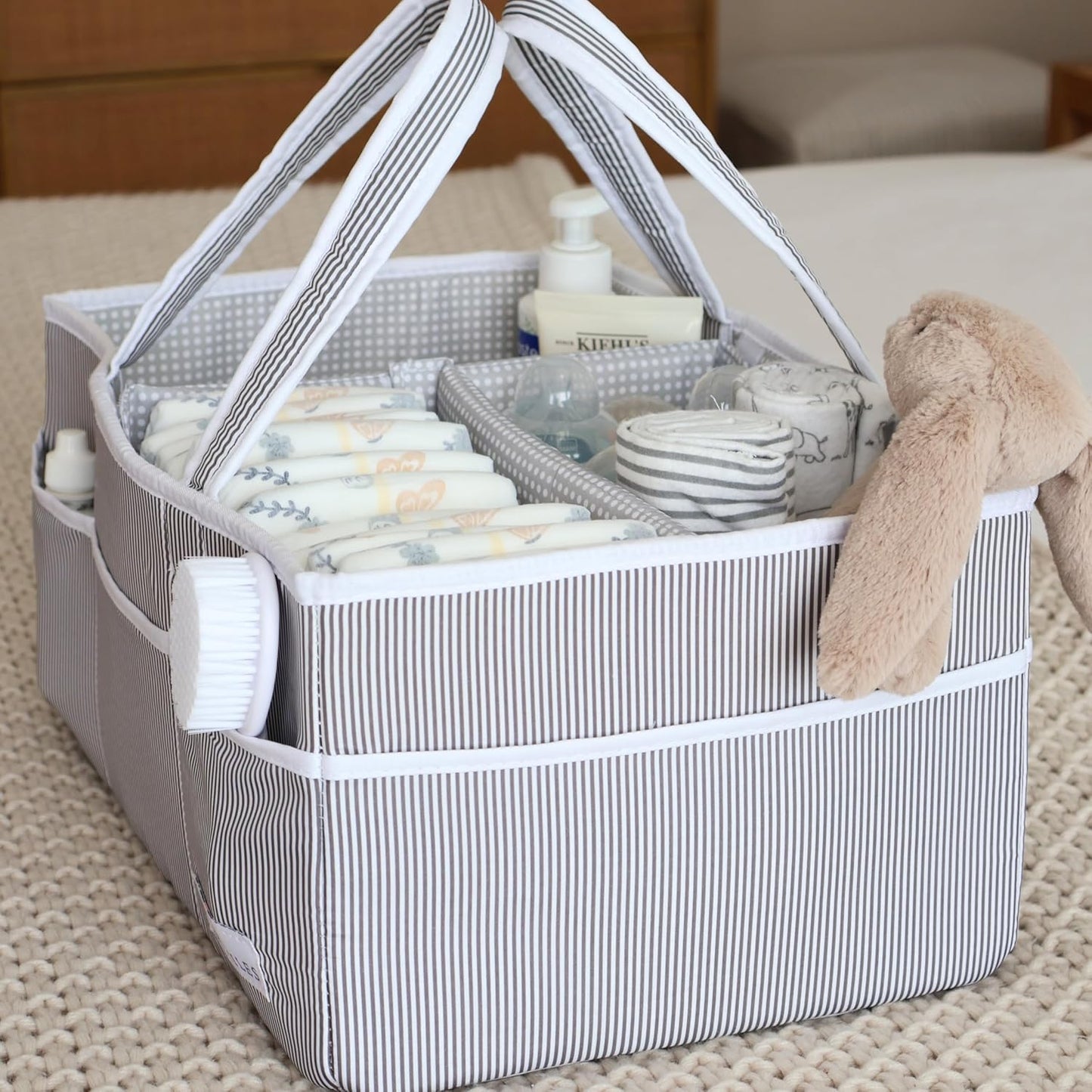 Lily Miles Baby Diaper Caddy Organizer - Large Tote Bag for Newborn essentials Boy or Girl - Baby Shower Basket - Nursery Must Haves - Registry Favorites - Newborn Caddie Car Organizer