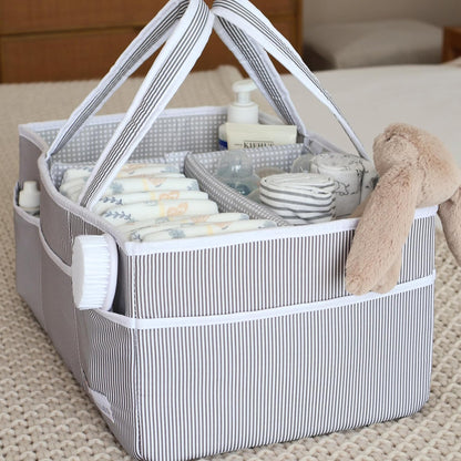 Lily Miles Baby Diaper Caddy Organizer - Large Tote Bag for Newborn essentials Boy or Girl - Baby Shower Basket - Nursery Must Haves - Registry Favorites - Newborn Caddie Car Organizer