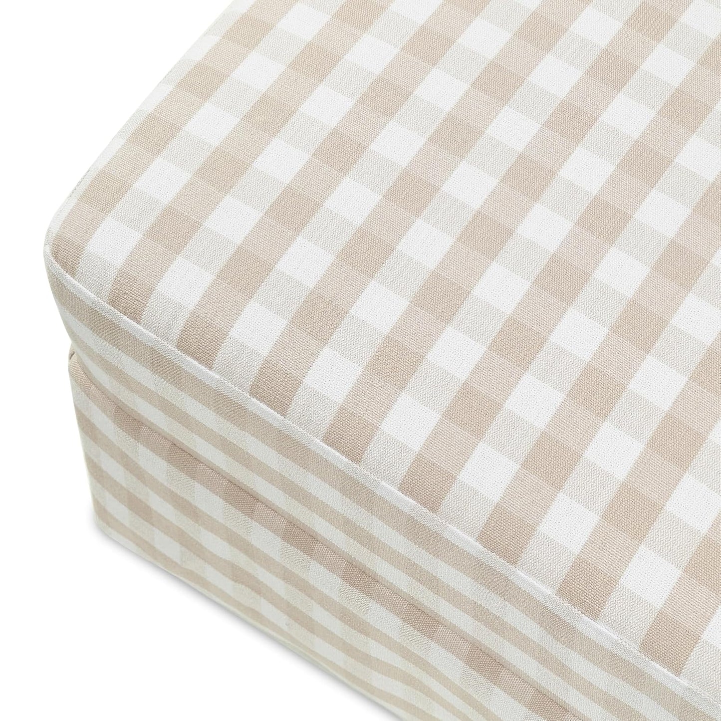 Namesake Crawford Gliding Ottoman in Blue Gingham, Greenguard Gold & CertiPUR-US Certified