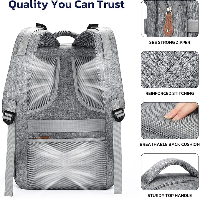 Diaper Bag Backpack,29L-45L Expandable Large Baby Bag for 2 Kids/Twins, with Removable Cross Body Bottle Bag for Mom/Dad,Stylish Nappy Bag Gift for Boys/Girl-Mothers Day Gifts-Elegant Grey