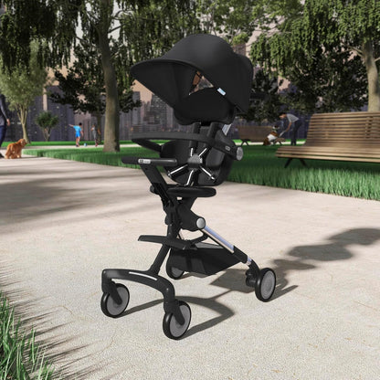 Evolur Velo Rider Travel Stroller – Compact, Lightweight Umbrella Stroller for Toddlers 6–36 Months, One-Hand Fold, Footrest, Rear Platform, 5-Point Harness, Portable & Travel-Friendly