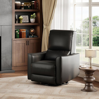IDEALHOUSE Swivel Rocking Nursery Recliner Chair Rocker Recliner Glider Deep Seat PU Leather Sofa Chair with high Backrest for Nursery, Living Room, Bedroom & Home Movie Theater (Chocolate)