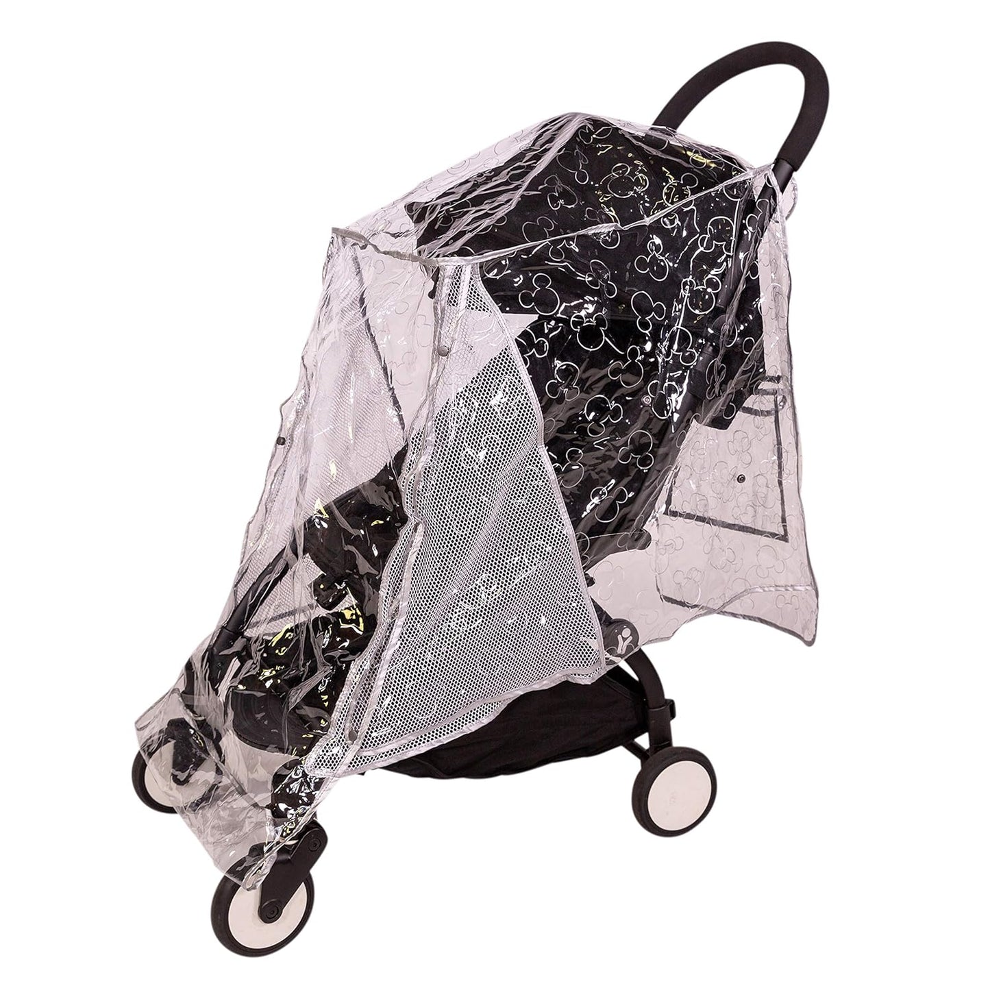 J.L. Childress Deluxe Stroller Rain Cover - Stroller Poncho, Baby Stroller Accessories for Travel, Universal Fit, Lightweight Weather Shield, Protects from Wind & Snow - Single, Pattern