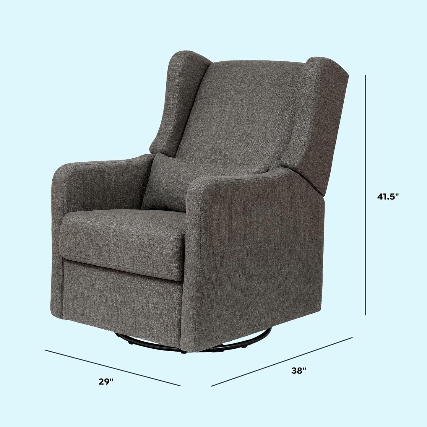 Davinci Carter's Arlo Recliner and Swivel Glider, Water Repellent & Stain Resistant, Greenguard Gold & CertiPUR-US Certified, Performance Forest Green Linen