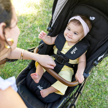 Joie Ginger 4-in-1 Convertible Pramette and Stroller with A Deep Recline, Height Adjustable seat, All-Terrain Wheels, Extra Storage – for Newborns and Toddlers (Shale Dark)
