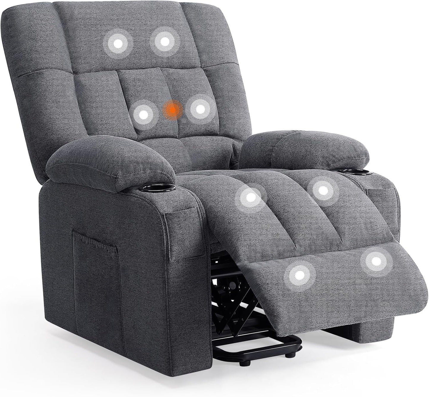 Sweetcrispy Recliner Chair, 360 Swivel Rocker Chair for Adults, Glider Rocker Recliners, Nursery Chairs for Living Room, High Back, Upholstered Deep Seat, Classical Brown