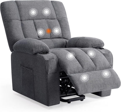 Sweetcrispy Recliner Chair, 360 Swivel Rocker Chair for Adults, Glider Rocker Recliners, Nursery Chairs for Living Room, High Back, Upholstered Deep Seat, Classical Brown