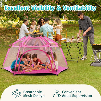 Alvantor® Baby Playpen Pop Up Play Yard 84"x84"x44”Large Mesh Kids Toddler Play Pen Indoor & Outdoor Safe Space Foldable Lightweight Mosquito Playpen Canopy for Infants Toddlers Pets, Navy