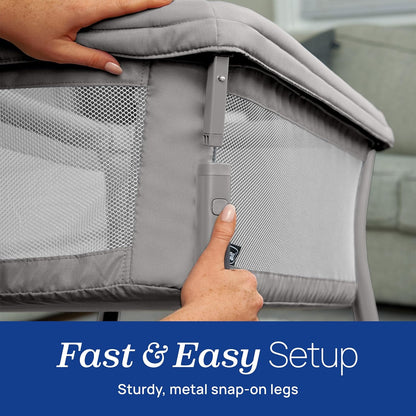 Chicco LullaGo Anywhere SE Portable Bassinet, Lightweight, Space-Saving with Waterproof Mattress and Fitted Sheet, Travel Bassinet for Baby, Clay/Grey