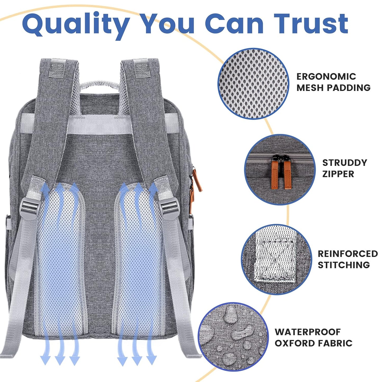PILLANI Baby Diaper Bag Backpack - Large Waterproof Travel Diaper Bag for Boys & Girls, 16 Organizer Pockets with Changing Pad, Insulated Bottle Pockets & Stroller Straps, Baby Shower Gifts, Dinosaur