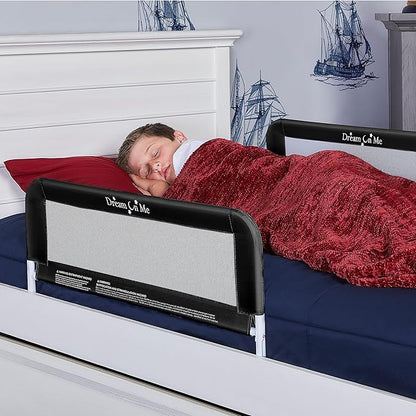 Dream On Me Lightweight Mesh Security Adjustable Bed Rail Double Pack with Breathable Mesh Fabric in Black, 2 Count (Pack of 1)