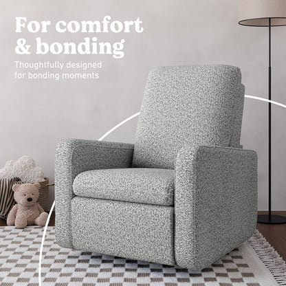 Graco Teddi Power Recliner Swivel Glider, Electronic Power Recline, Oeko-TEX 100 Certified, USB-A & USB-C Charger, Premium Cushioning & Comfort – (Ivory Basketweave)