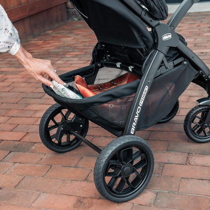 Chicco Bravo LE ClearTex Full-Size Stroller for Babies and Toddlers, UPF-Rated Canopy, GREENGUARD Gold Certified, Lightweight, One-Hand Compact Fold, Pewter/Grey