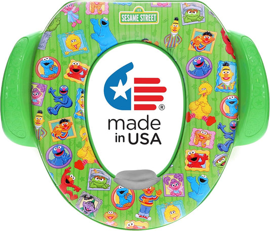 Sesame Street "Framed Friends" Soft Potty Seat and Potty Training Seat - Soft Cushion, Baby Potty Training, Safe, Easy to Clean