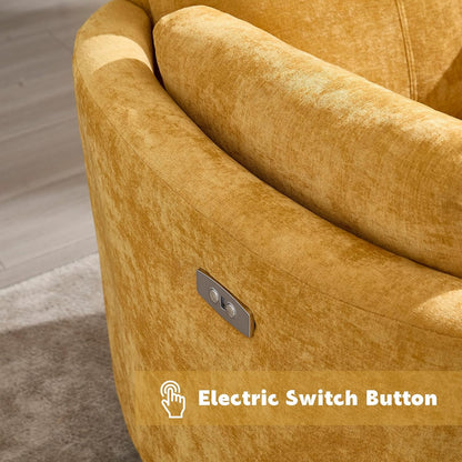 Power Recliner,Nursery Swivel Glider Rocking Chair with USB Port,Upholstered Adult Electric Recliner Rocking Chair with 2 Pillows for Living Room Bedroom (Beige Corduroy, Power-Driven)