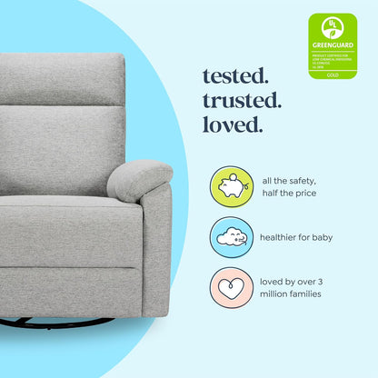 Davinci Suzy Glider Recliner Nursery Chair - Glider Rocking Chair for Nursery and Living Room - GREENGUARD Gold, FSC & Certi-PUR US Certified - 360° Swivel Rocker Recliner Chair (Cozy Cream Boucle)