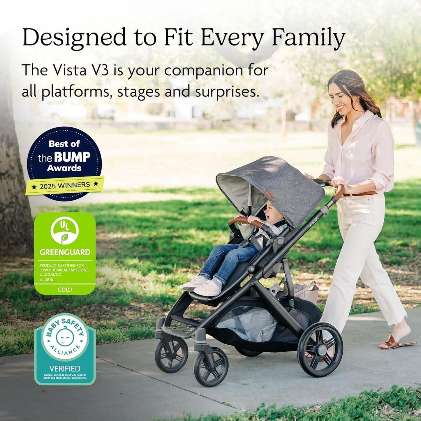 UPPAbaby Vista V3 Convertible Single-to-Double Stroller for Baby & Toddler, 30+ Configurations, Car Seat Compatible, All-Wheel Suspension, XL Basket – Owen (Mocha Mélange/Carbon Frame)