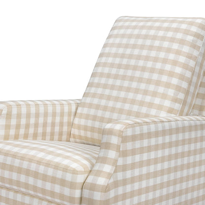 Namesake Crewe Glider Recliner Nursery Chair - GREENGUARD Gold & Certi-PUR US Certified Rocker Recliner - Glider Rocking Chair for Nursery & Living Room - Manual, 360° Swivel, Tan Gingham