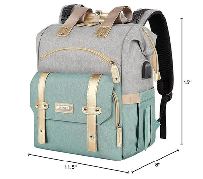 Jiefeike Diaper Bag Backpack,Dad Mom Travel Backpack Diaper Bag for Baby Boys Girls,Insulated Pockets Portable Baby Nappy Bags RFID Anti-Theft Water-Resistant Pocket Stroller