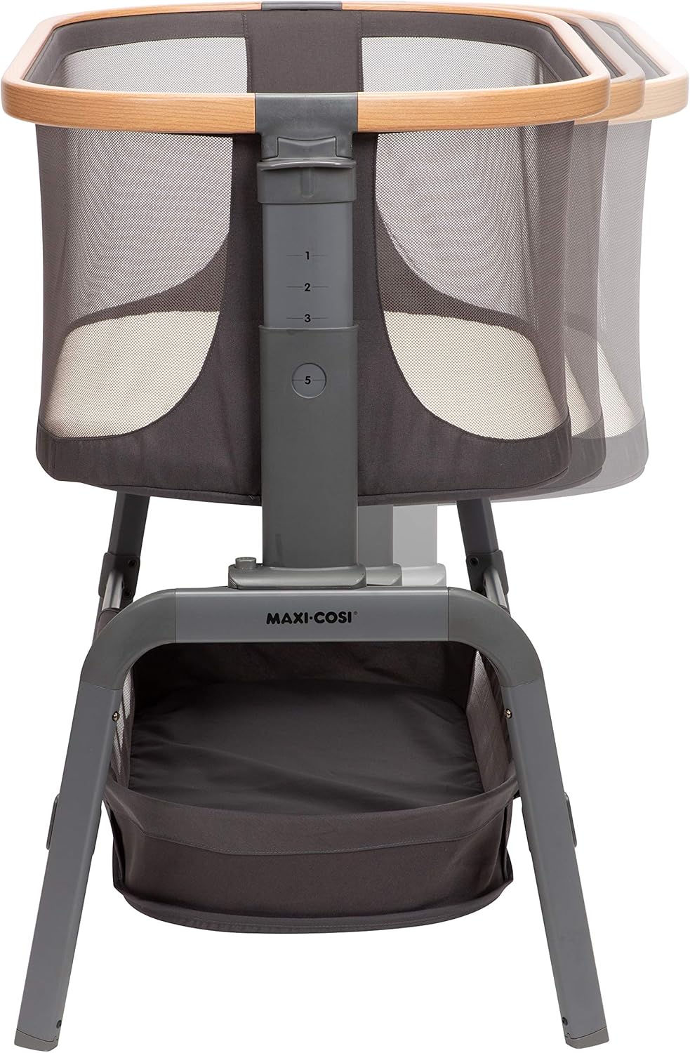 Maxi-Cosi Iora Baby Bassinets Bedside Sleeper, Portable Bassinet, Infant Bedside Sleeper Crib, Height Adjustable, Breathable Mesh, Large Storage Basket, Truffle